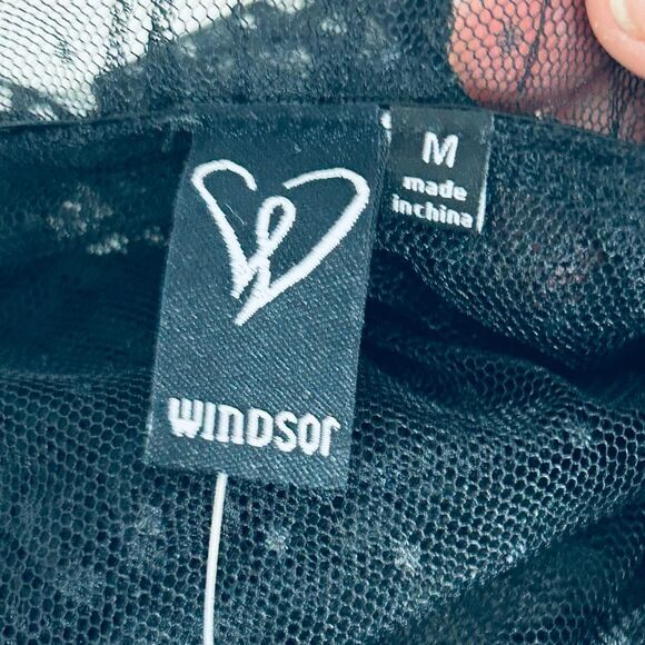NEW Windsor Sheer Black Lace Bodysuit size Medium - Picture 6 of 16